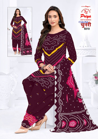 Colourful Chunri Vol 6 Js Priya Cotton Dress Material Supplier Gujarat