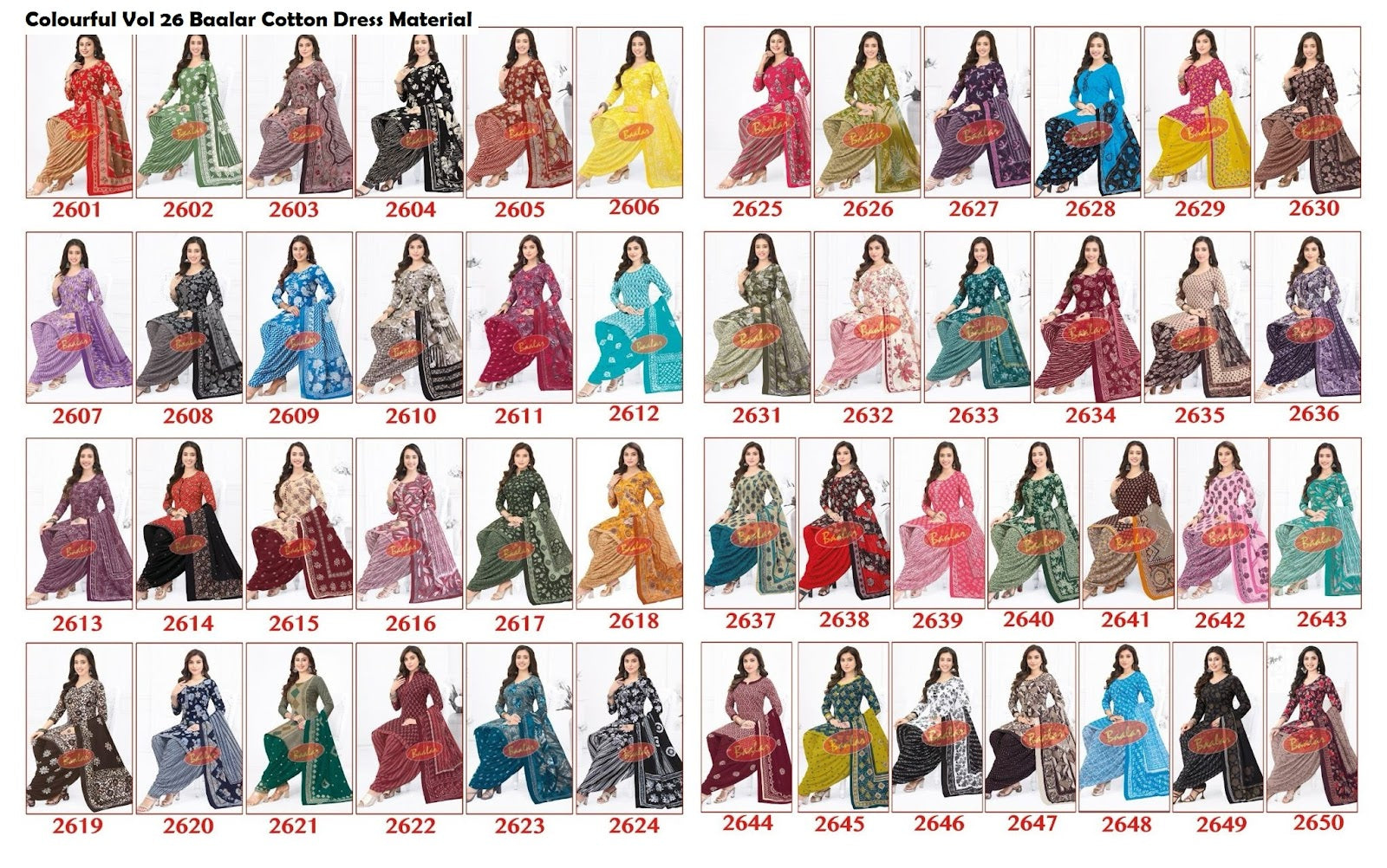 Colourful Vol 26 Baalar Cotton Dress Material Manufacturer Ahmedabad