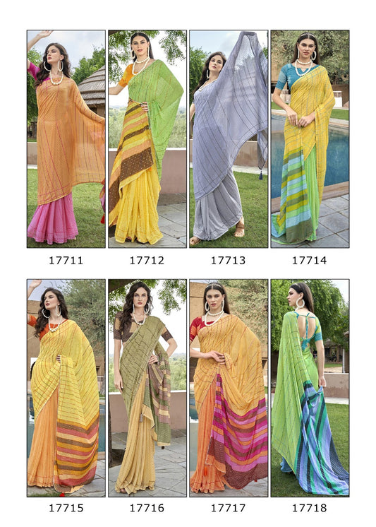 Colourful Vol 2 Vallabhi Prints Chiffon Sarees Manufacturer Gujarat
