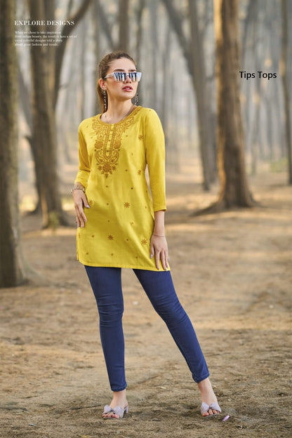 Colours Vol 5 Tips Tops Rayon 16Kg Short Kurtis Manufacturer India