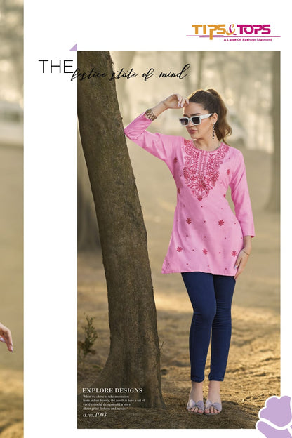 Colours Vol 5 Tips Tops Rayon 16Kg Short Kurtis Manufacturer India