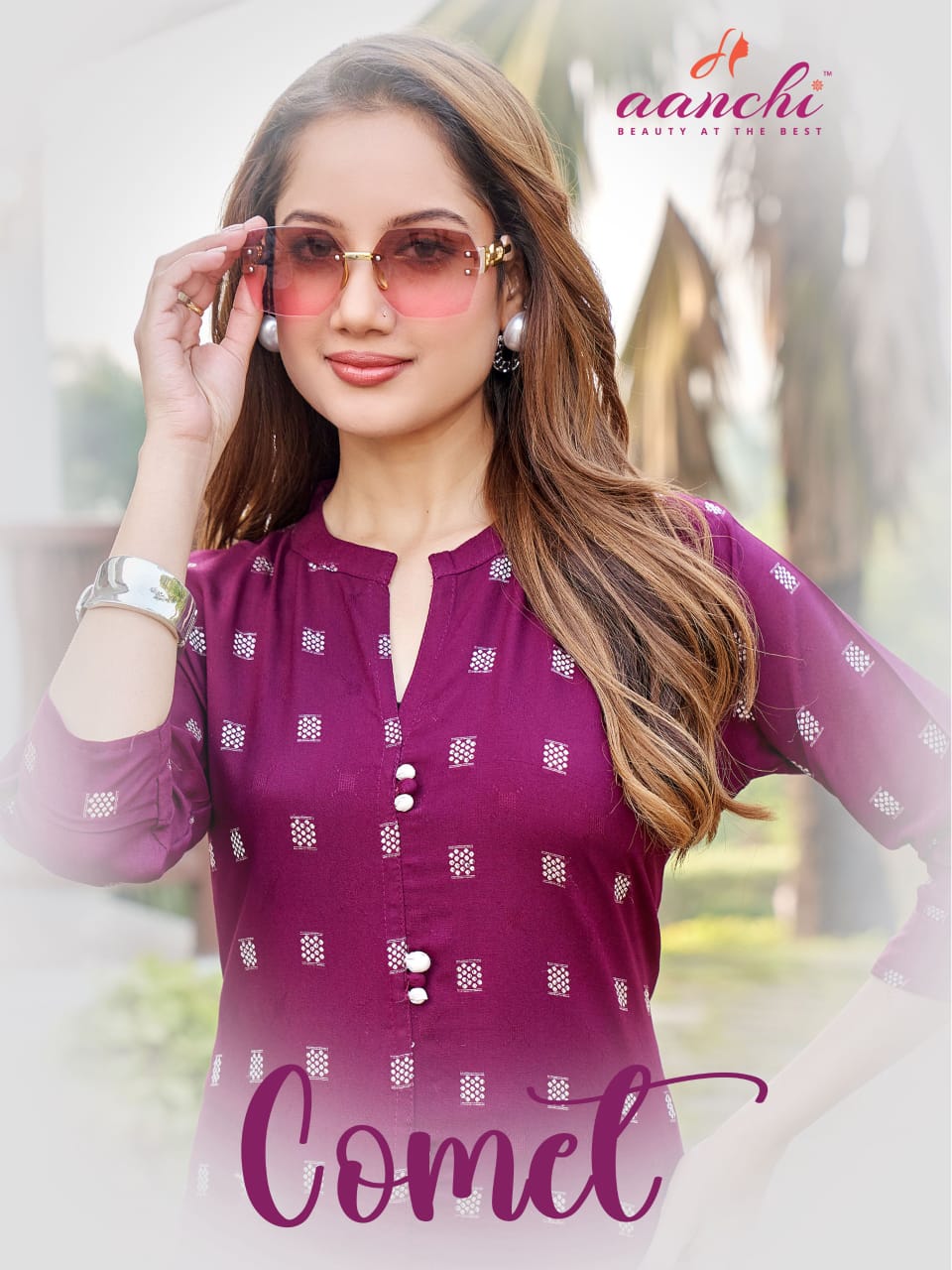 Comet Aanchi Reyon Kurti Plazzo Set Wholesaler