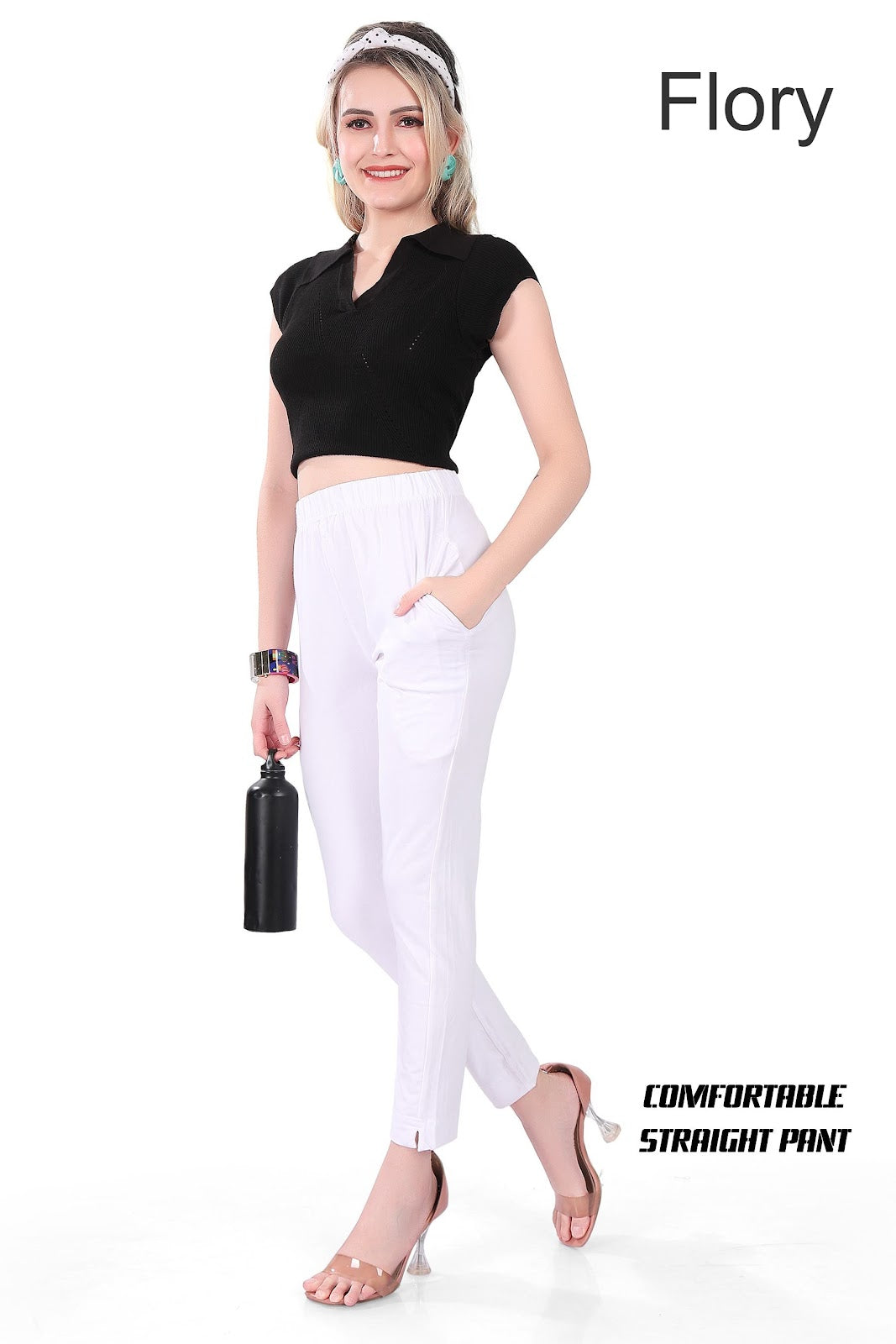 Comfortable Straight Flory Cotton Lycra Women Pants Wholesaler Gujarat