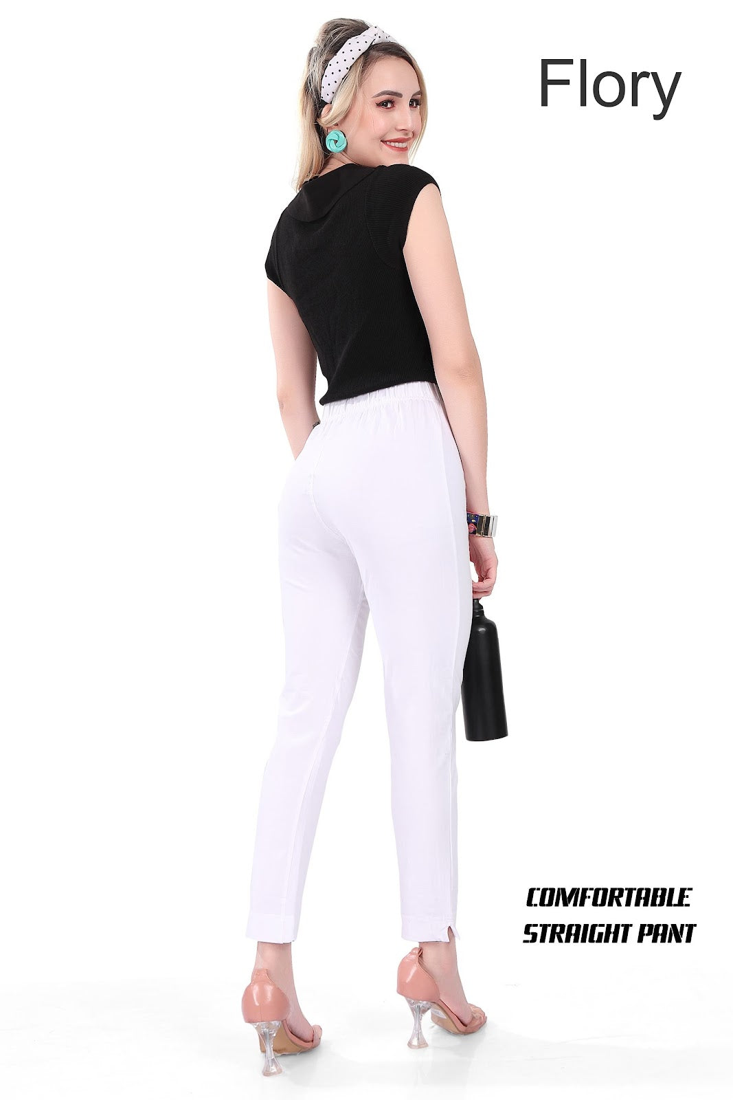 Comfortable Straight Flory Cotton Lycra Women Pants Wholesaler Gujarat