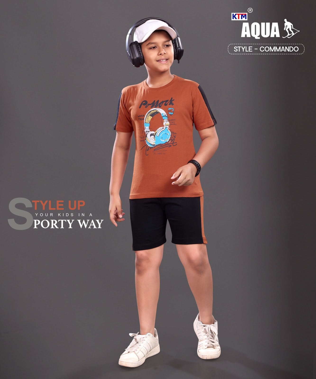 Commando Panther Aqua Biowash Boys Shorts Set Supplier Ahmedabad