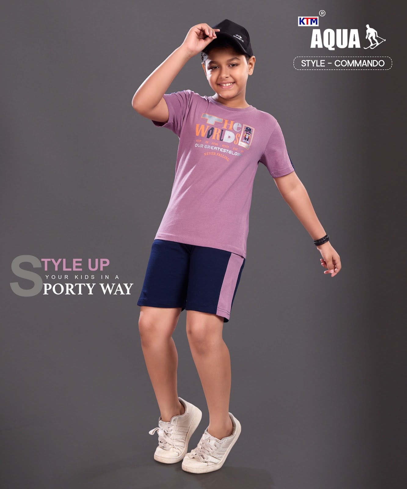 Commando Panther Aqua Biowash Boys Shorts Set Supplier Ahmedabad