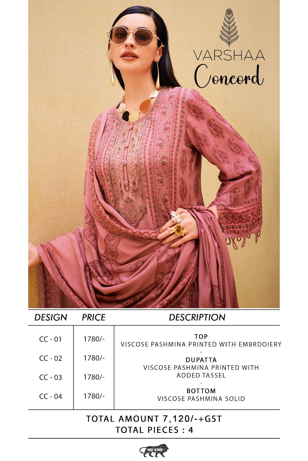 Concord Varshaa Pashmina Suits Exporter