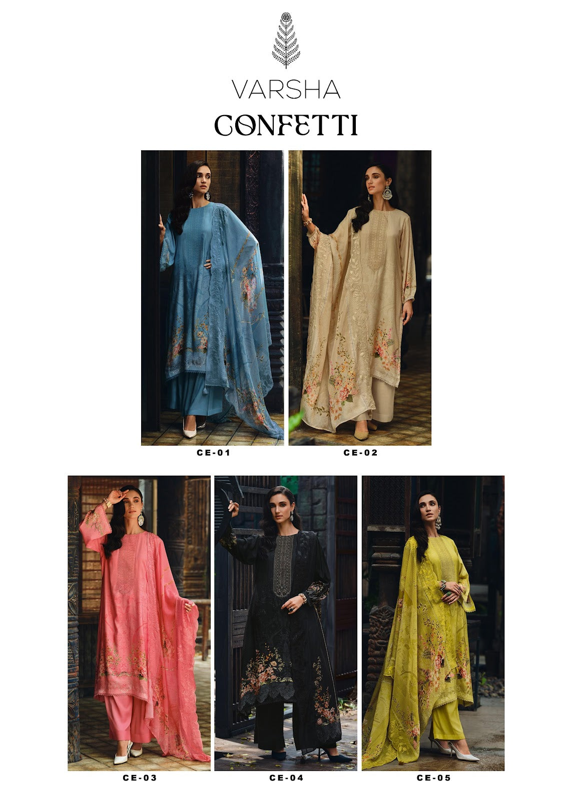 Confetti Varsha Fashions Viscose Muslin Plazzo Style Suits Exporter Gujarat