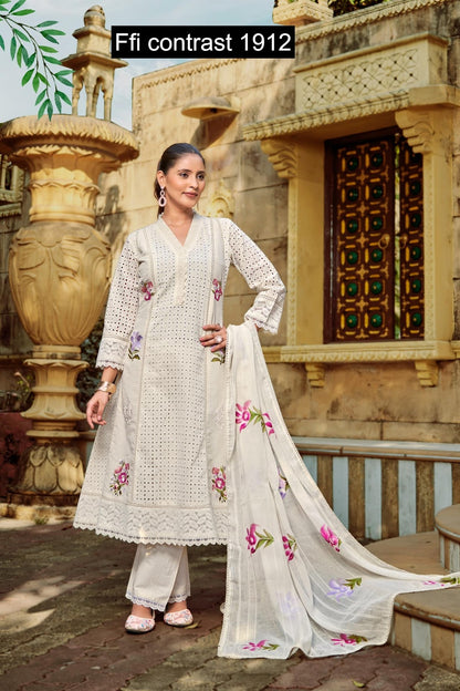 Contrast 1912 Ffi Cotton Readymade Anarkali Suits Wholesale Rate