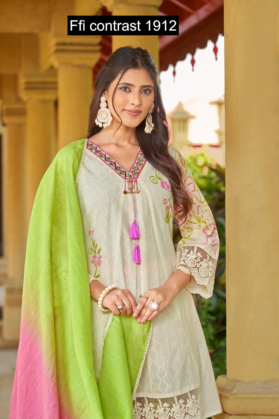 Contrast 1912 Ffi Cotton Readymade Anarkali Suits Wholesale Rate