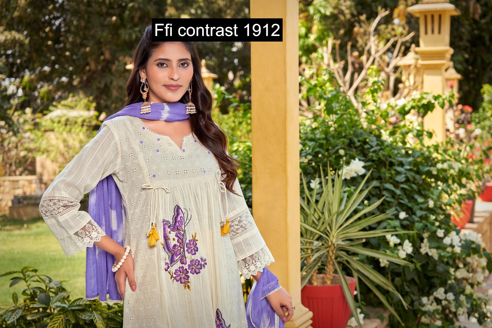Contrast 1912 Ffi Cotton Readymade Anarkali Suits Wholesale Rate