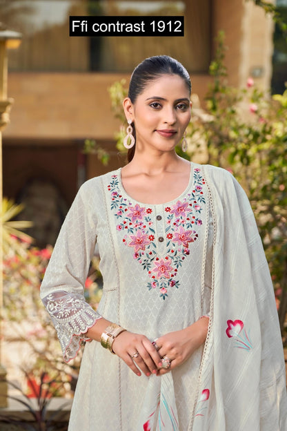 Contrast 1912 Ffi Cotton Readymade Anarkali Suits Wholesale Rate