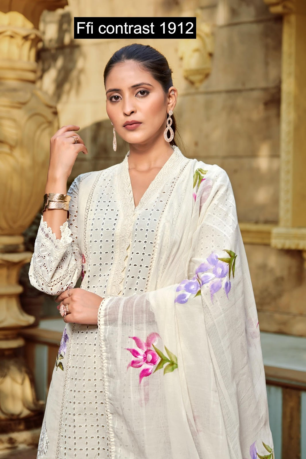 Contrast 1912 Ffi Cotton Readymade Anarkali Suits Wholesale Rate