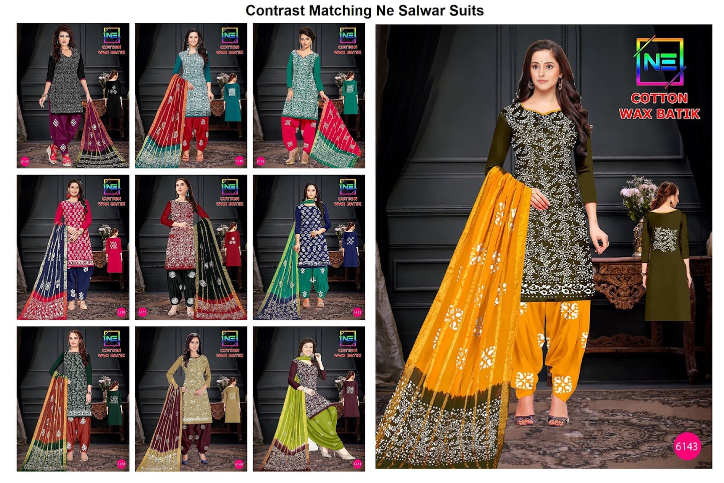 Contrast Matching Ne Salwar Suits Manufacturer Ahmedabad