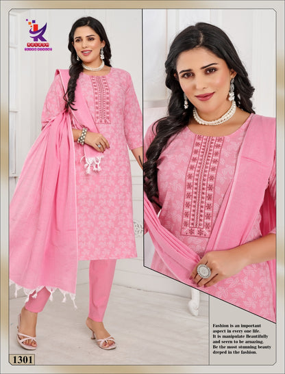Cool Look Mlm Kalash Lifestyle Slub Readymade Cotton Pant Suits Wholesaler