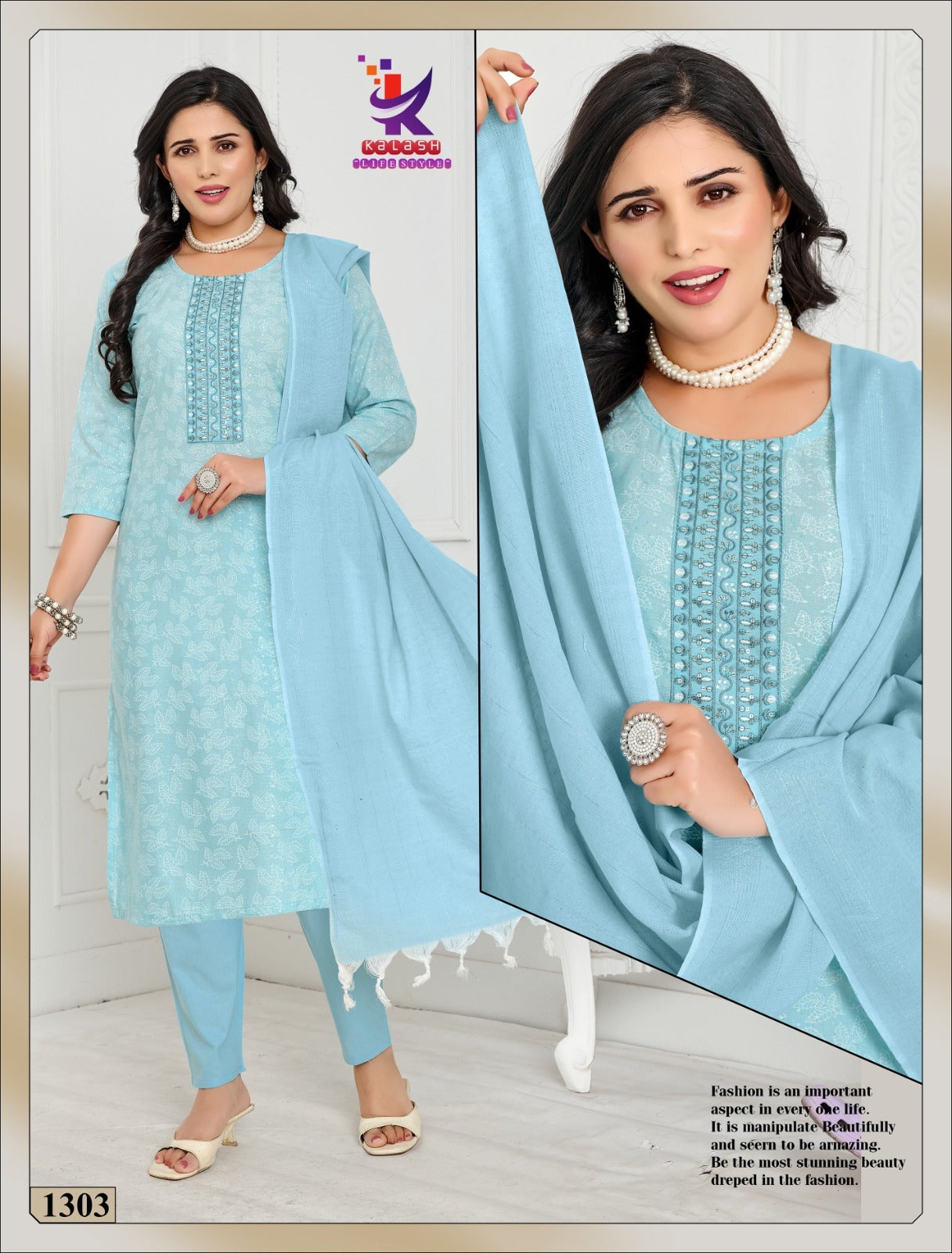 Cool Look Mlm Kalash Lifestyle Slub Readymade Cotton Pant Suits Wholesaler