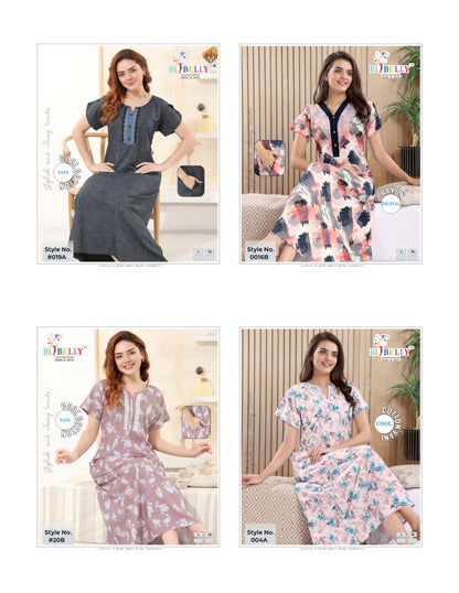 Cool Vani Digital Belly Rayon 24Kg Night Gowns Exporter Ahmedabad