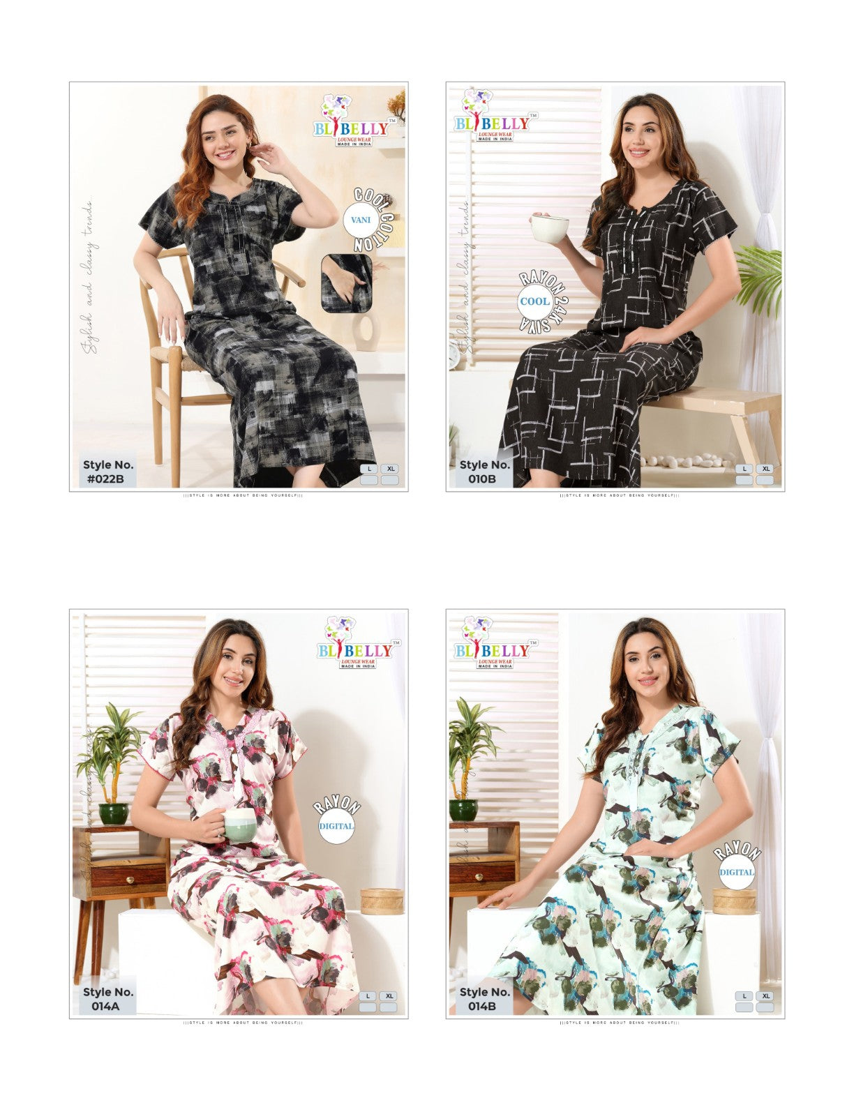 Cool Vani Digital Belly Rayon 24Kg Night Gowns Exporter Ahmedabad