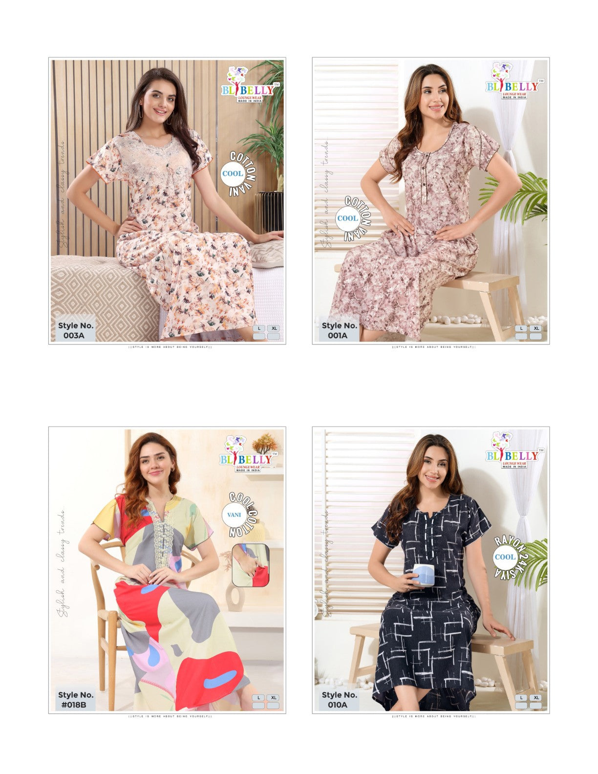 Cool Vani Digital Belly Rayon 24Kg Night Gowns Exporter Ahmedabad