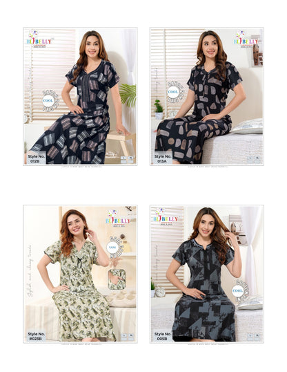 Cool Vani Digital Belly Rayon 24Kg Night Gowns Exporter Ahmedabad