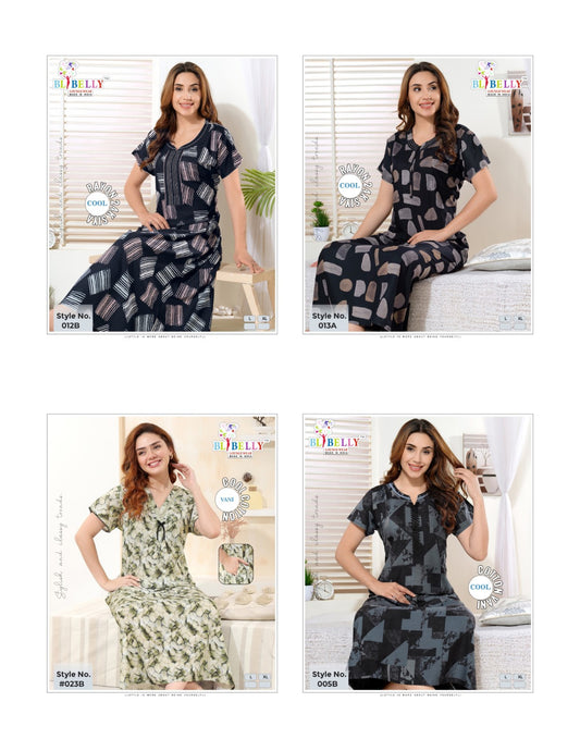 Cool Vani Digital Belly Rayon 24Kg Night Gowns Exporter Ahmedabad