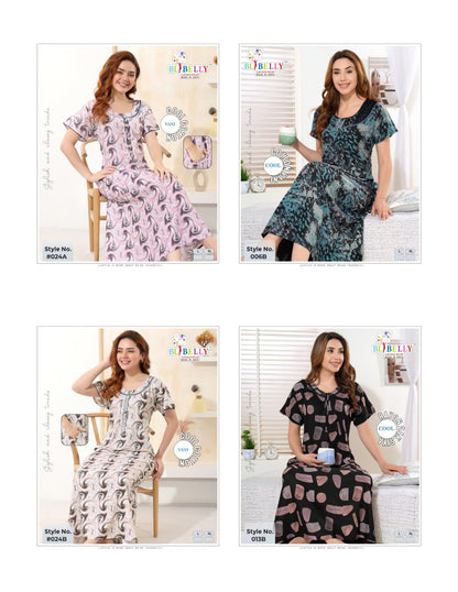 Cool Vani Digital Belly Rayon 24Kg Night Gowns Exporter Ahmedabad
