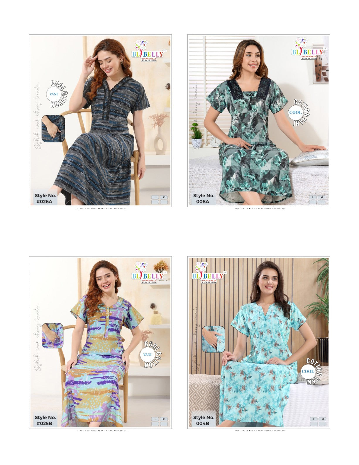 Cool Vani Digital Belly Rayon 24Kg Night Gowns Exporter Ahmedabad