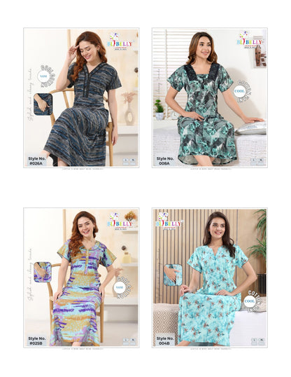 Cool Vani Digital Belly Rayon 24Kg Night Gowns Exporter Ahmedabad