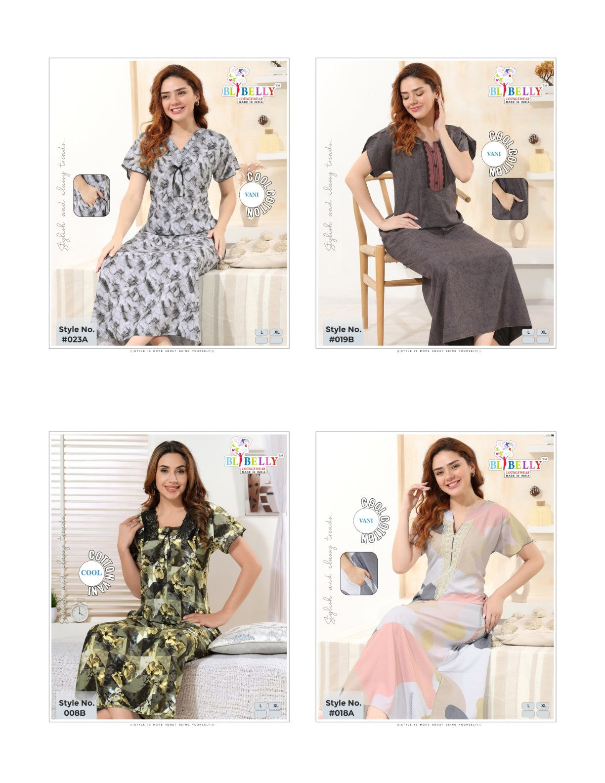 Cool Vani Digital Belly Rayon 24Kg Night Gowns Exporter Ahmedabad