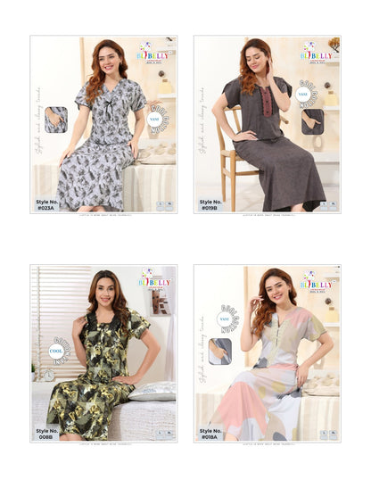 Cool Vani Digital Belly Rayon 24Kg Night Gowns Exporter Ahmedabad