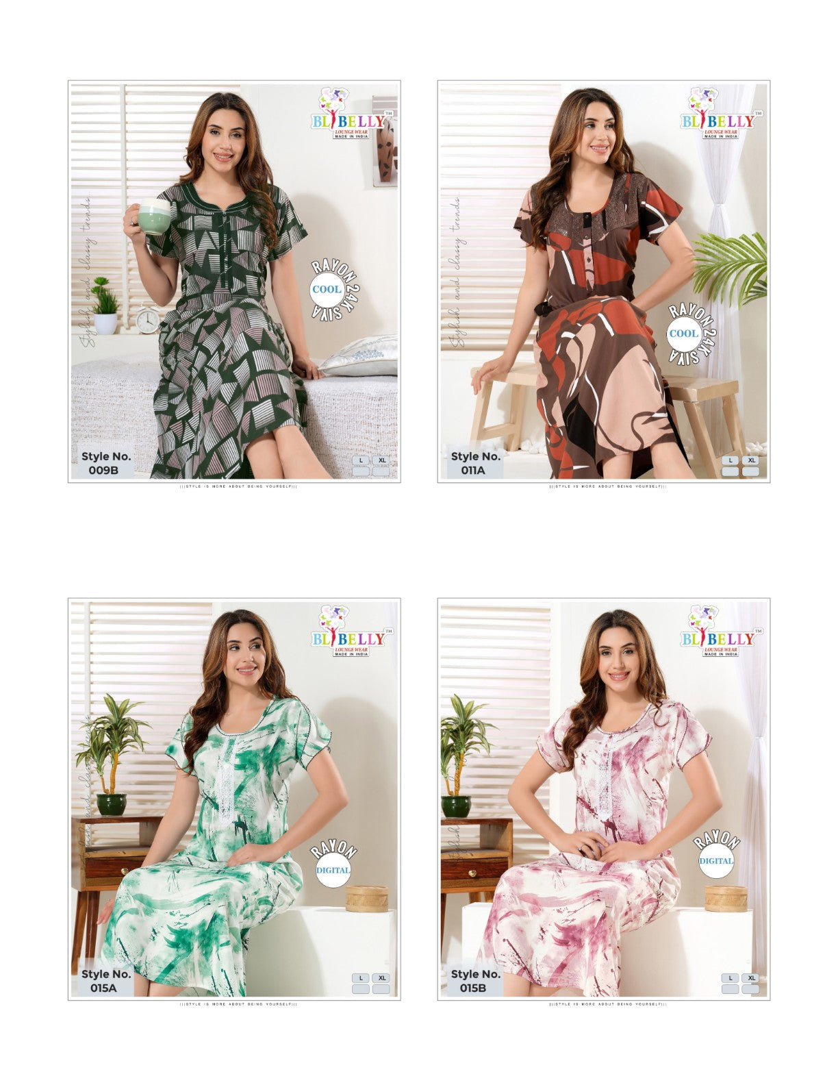 Cool Vani Digital Belly Rayon 24Kg Night Gowns Exporter Ahmedabad