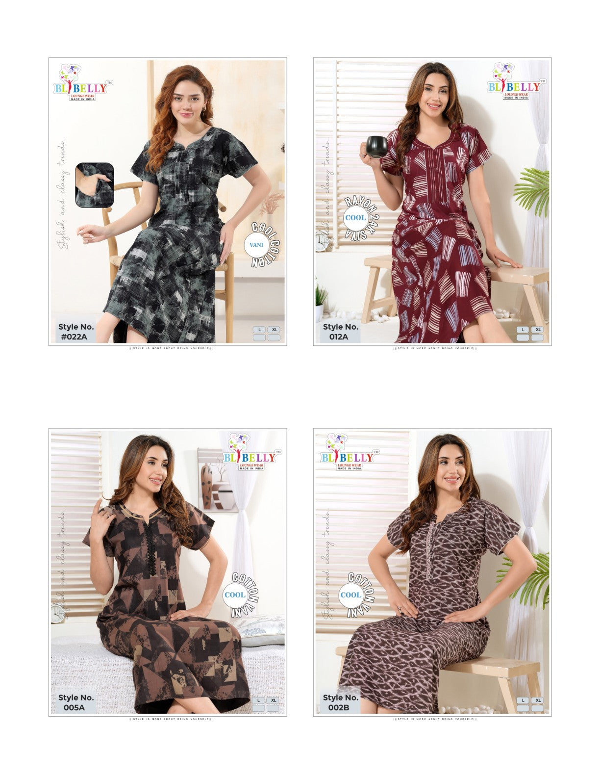 Cool Vani Digital Belly Rayon 24Kg Night Gowns Exporter Ahmedabad