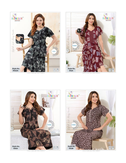 Cool Vani Digital Belly Rayon 24Kg Night Gowns Exporter Ahmedabad