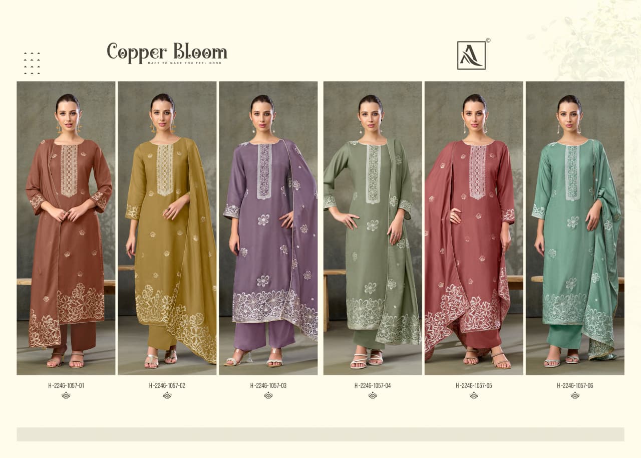 Copper Bloom Alok Linen Karachi Salwar Suits Manufacturer
