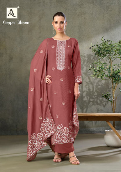 Copper Bloom Alok Linen Karachi Salwar Suits Manufacturer