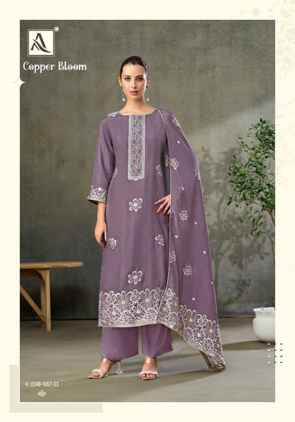Copper Bloom Alok Linen Karachi Salwar Suits Manufacturer