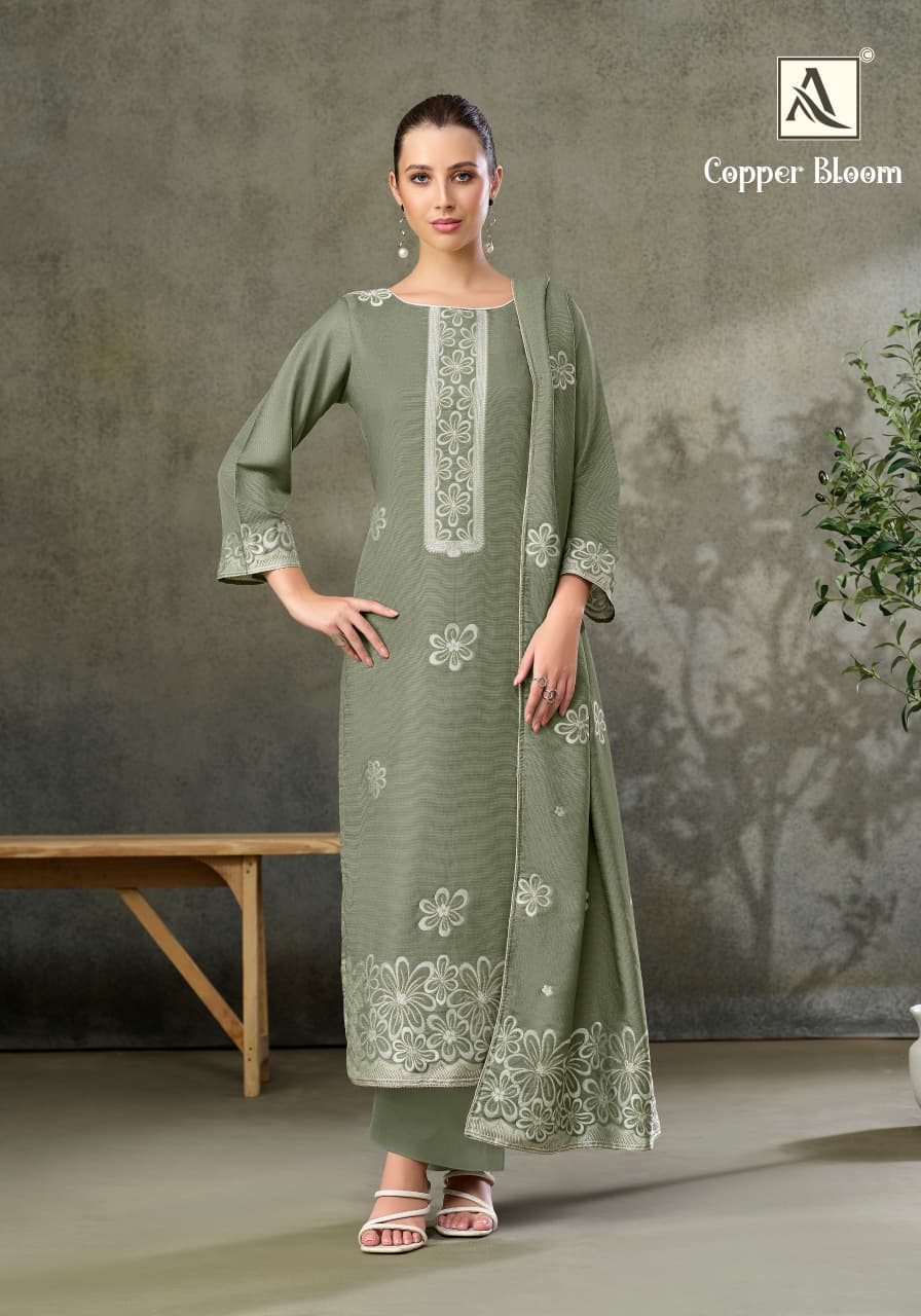 Copper Bloom Alok Linen Karachi Salwar Suits Manufacturer
