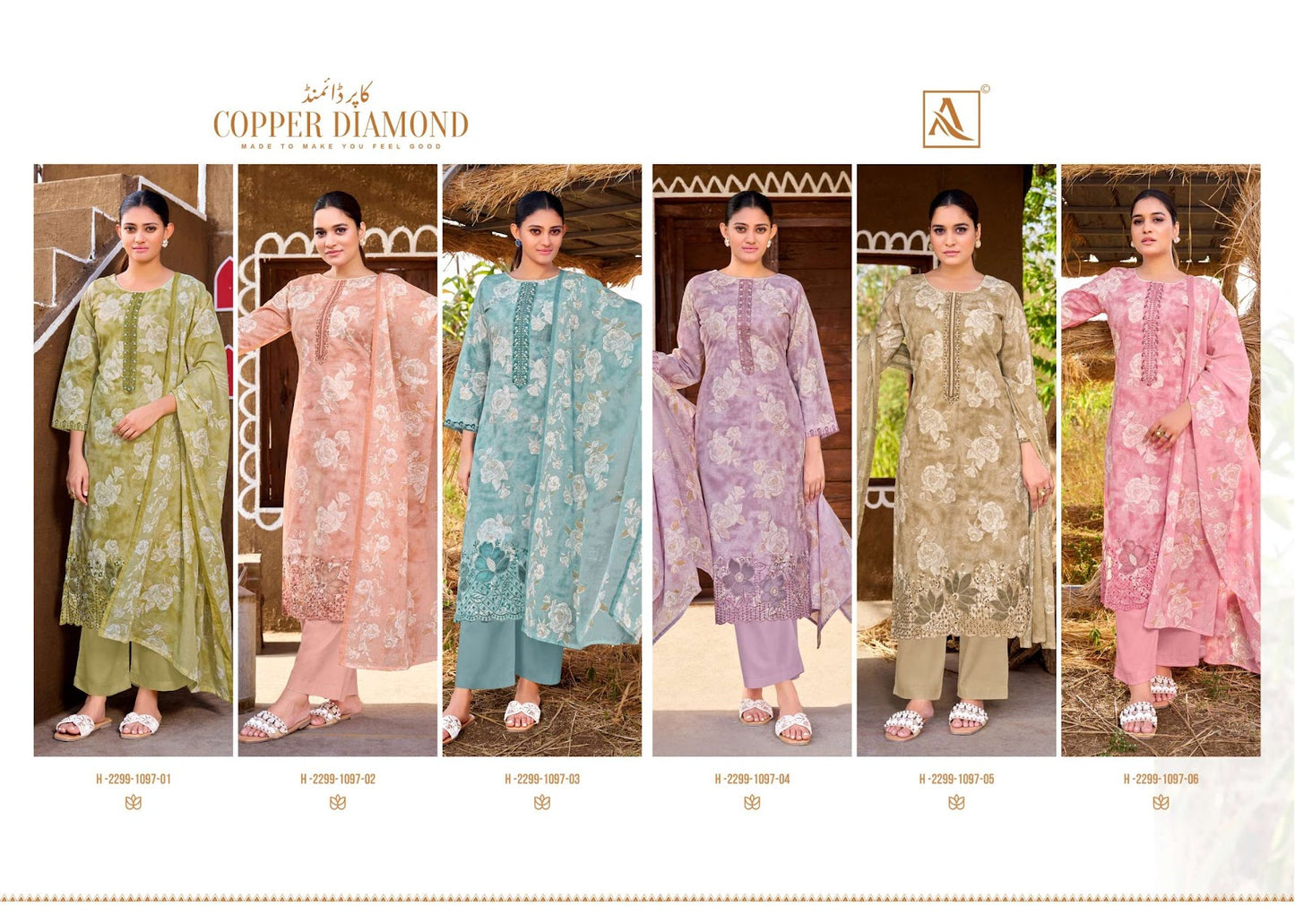 Copper Diamond Alok Cambric Cotton Karachi Salwar Suits Supplier Ahmedabad