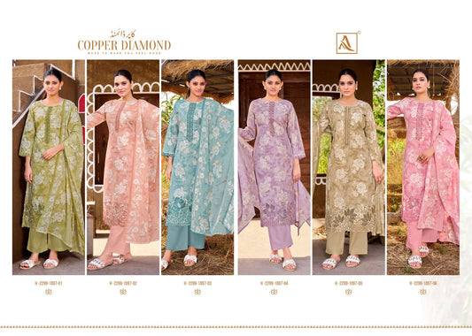Copper Diamond Alok Cambric Cotton Karachi Salwar Suits Supplier Ahmedabad