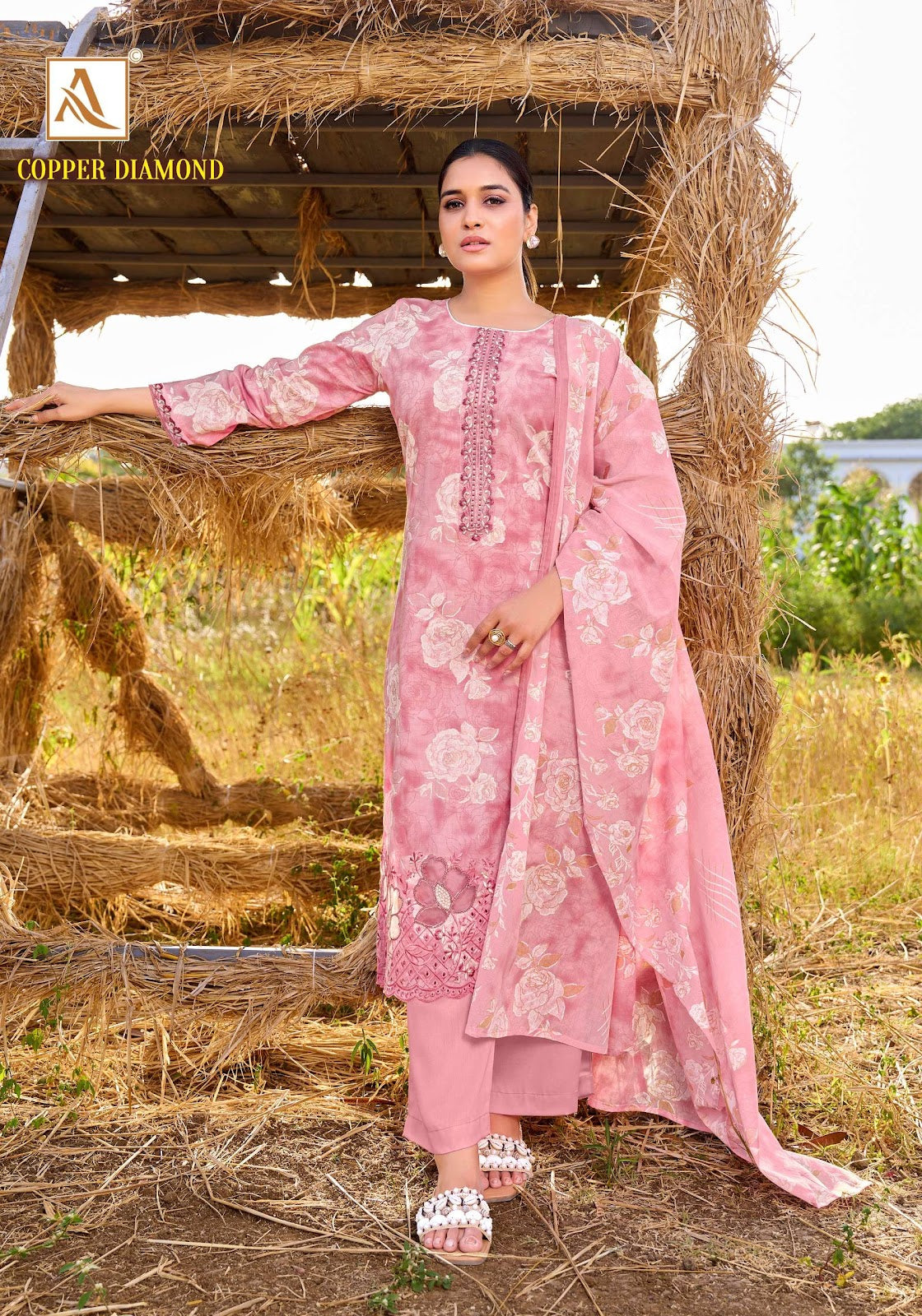 Copper Diamond Alok Cambric Cotton Karachi Salwar Suits Supplier Ahmedabad