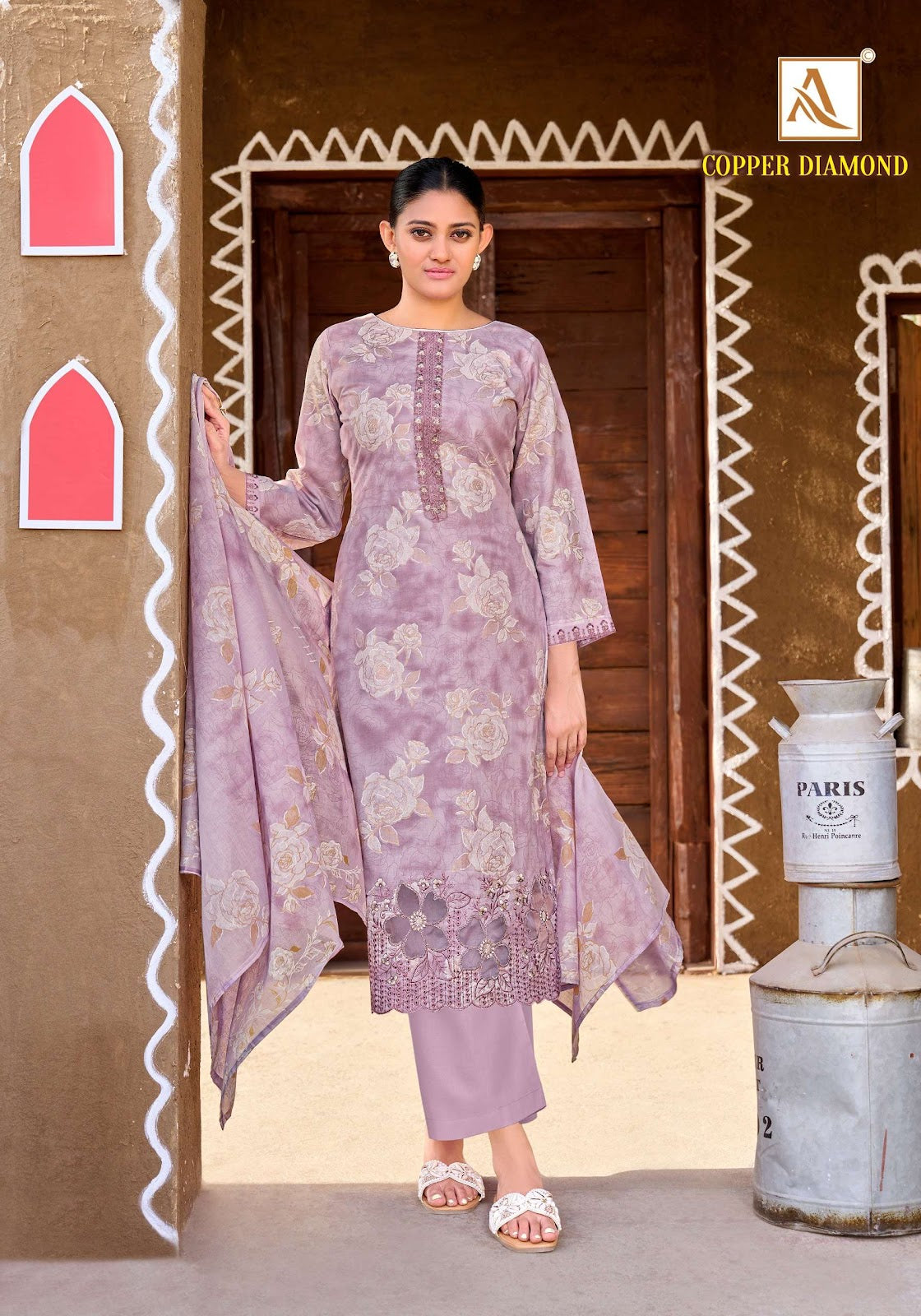 Copper Diamond Alok Cambric Cotton Karachi Salwar Suits Supplier Ahmedabad