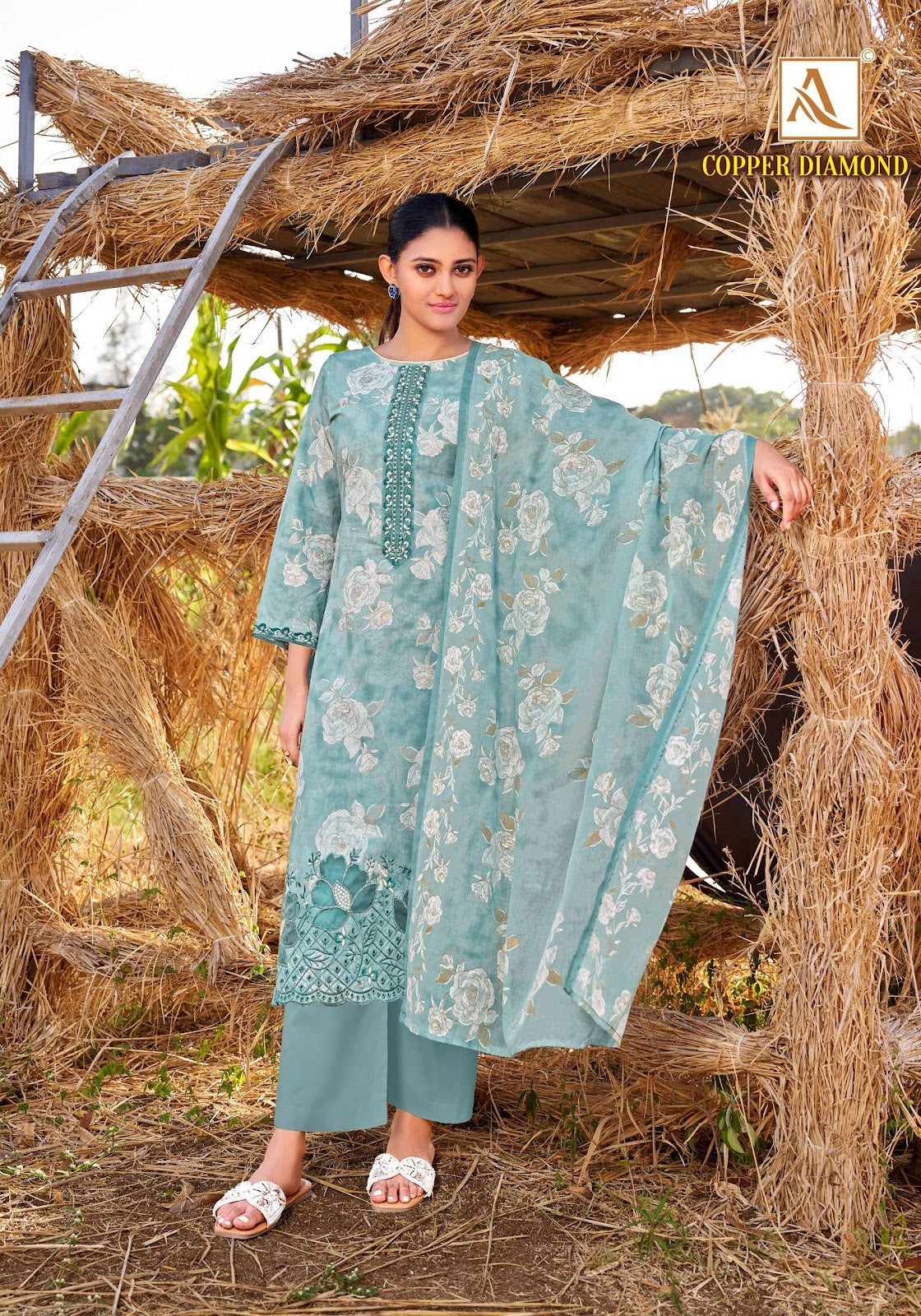 Copper Diamond Alok Cambric Cotton Karachi Salwar Suits Supplier Ahmedabad