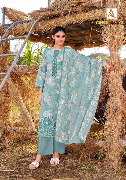 Copper Diamond Alok Cambric Cotton Karachi Salwar Suits Supplier Ahmedabad