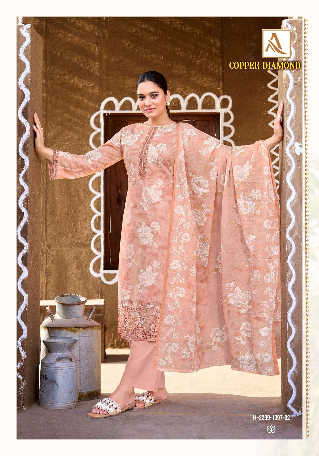 Copper Diamond Alok Cambric Cotton Karachi Salwar Suits Supplier Ahmedabad
