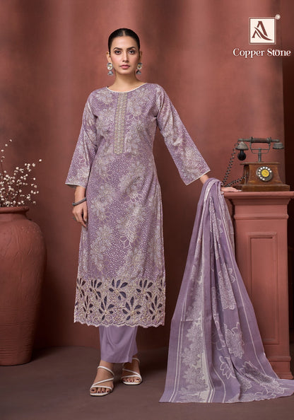 Copper Stone Alok Cambric Cotton Karachi Salwar Suits Manufacturer Gujarat