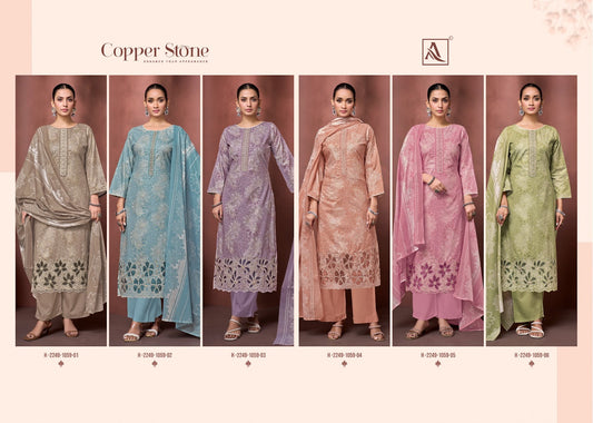 Copper Stone Alok Cambric Cotton Karachi Salwar Suits Manufacturer Gujarat