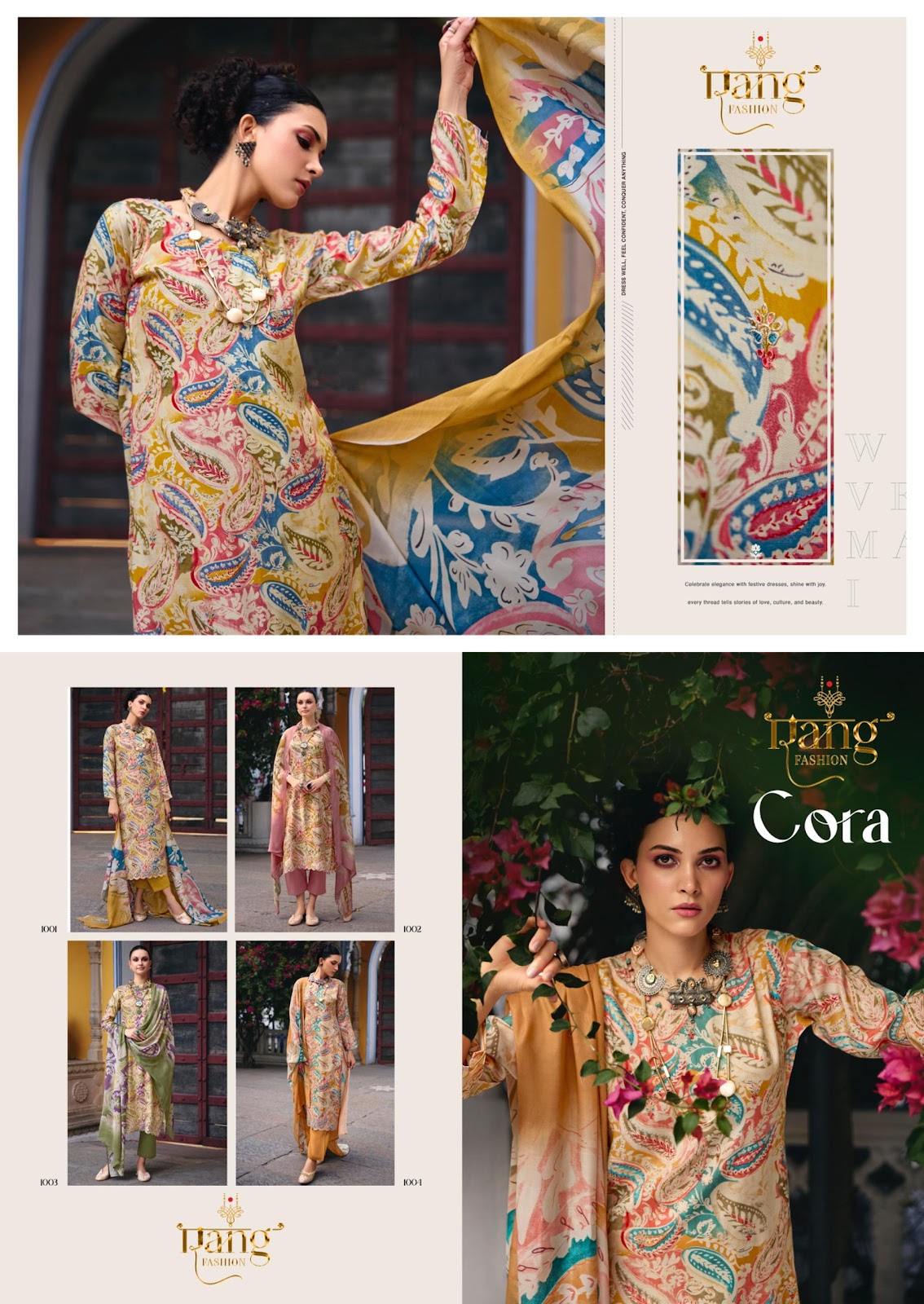 Cora Rang Fashion Muslin Pant Style Suits Manufacturer India