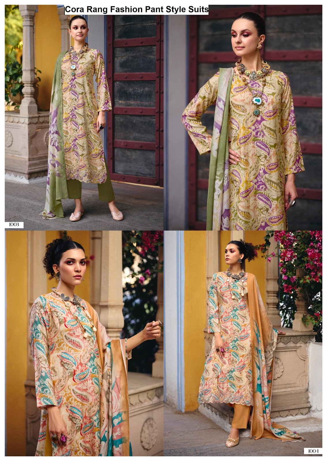 Cora Rang Fashion Muslin Pant Style Suits Manufacturer India