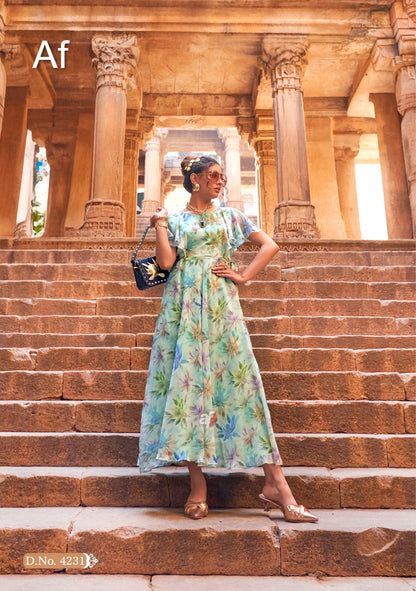 Coral Charm Vol 5 Af Chiffon One Piece Supplier Ahmedabad