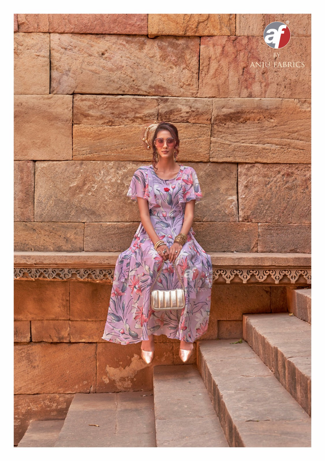 Coral Charm Vol 5 Af Chiffon One Piece Supplier Ahmedabad